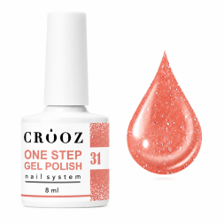 Гель-лак однофазный Crooz One Step Shimmer 031 полупрозрачный пудро-розовый с жемчужным блеском 8 мл