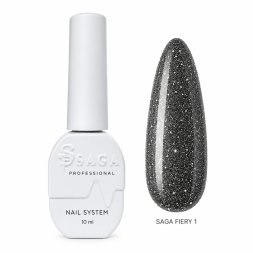Гель-лак Saga Professional Fiery Gel 01 іскристе срібло зі світловідбиваючими шимерами та дрібними блискітками 10 мл Гель-лак Saga Professional Fiery Gel 01 іскристе срібло зі світловідбиваючими шимерами та дрібними блискітками 10 мл