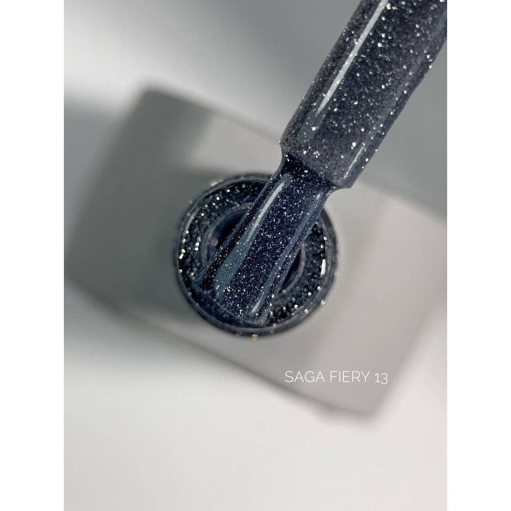 Гель-лак Saga Professional Fiery Gel 13  со светоотражающими шиммерами и мелкими блестками 10 мл