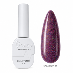 Гель-лак Saga Professional Fiery Gel 14 зі світловідбиваючими шимерами та дрібними блискітками 10 мл Гель-лак Saga Professional Fiery Gel 14 зі світловідбиваючими шимерами та дрібними блискітками 10 мл