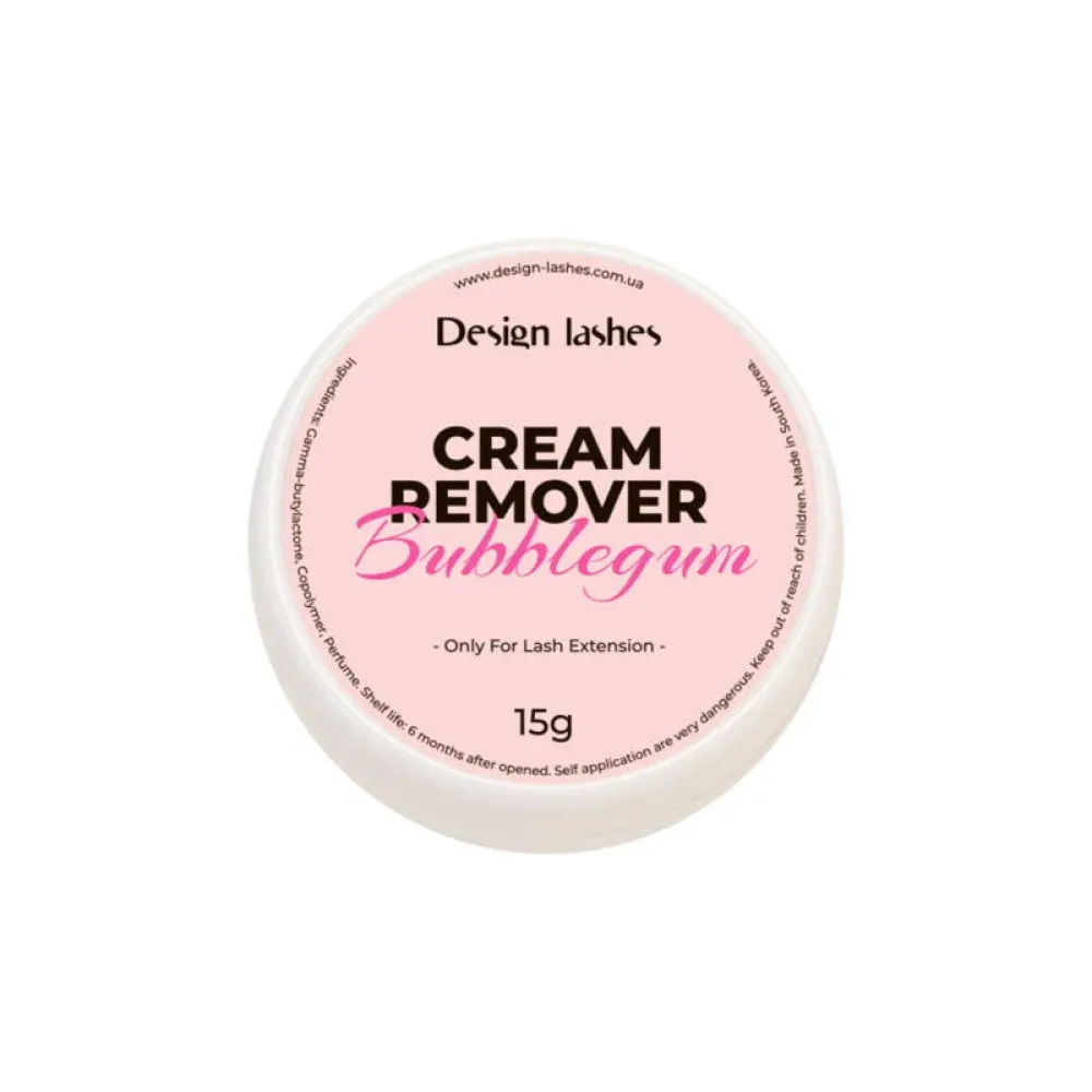 Ремувер для вій кремовий Design Lashes Cream Remover Bubblegum жувальна гумка 15 г Ремувер для вій кремовий Design Lashes Cream Remover Bubblegum жувальна гумка 15 г
