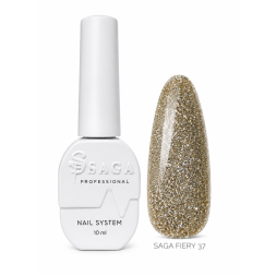 Гель-лак Saga Professional Fiery Gel 37 світле золото зі світловідбиваючими шимерами 10 мл Гель-лак Saga Professional Fiery Gel 37 світле золото зі світловідбиваючими шимерами 10 мл
