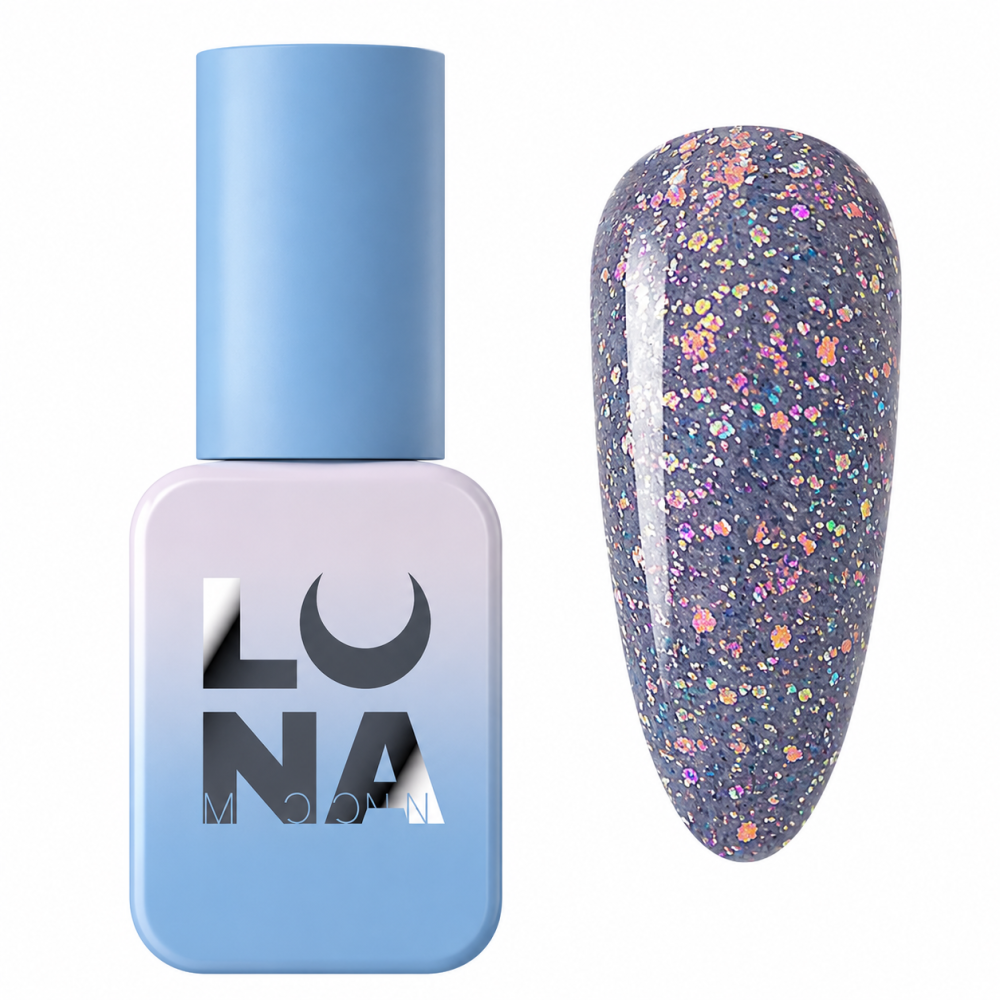 Гель-лак Luna Color Reflection 222 бузковий з блискітками світловідбиваючий 8 мл