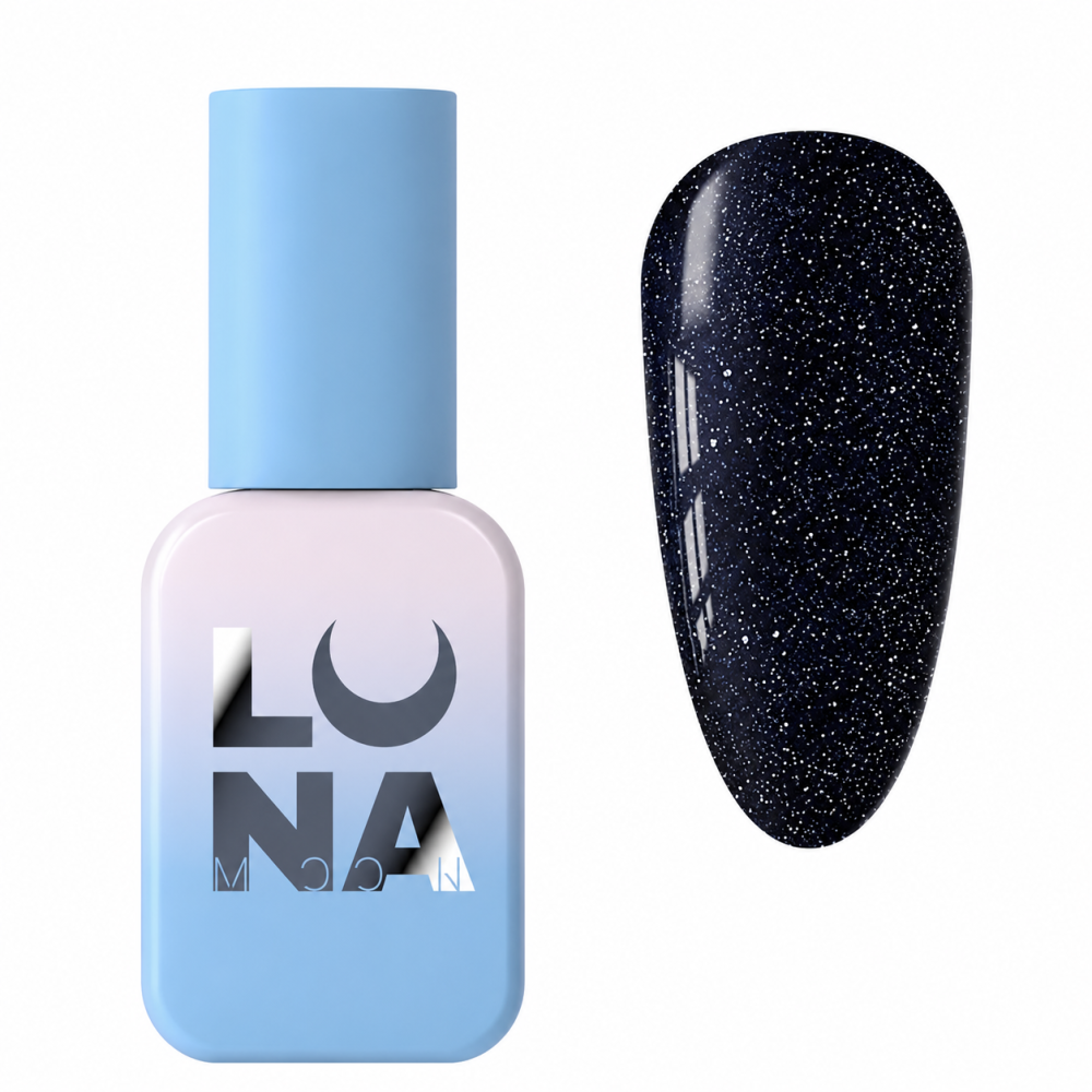 Гель-лак Luna Color Reflection 210 чорний з блискітками світловідбиваючий 8 мл