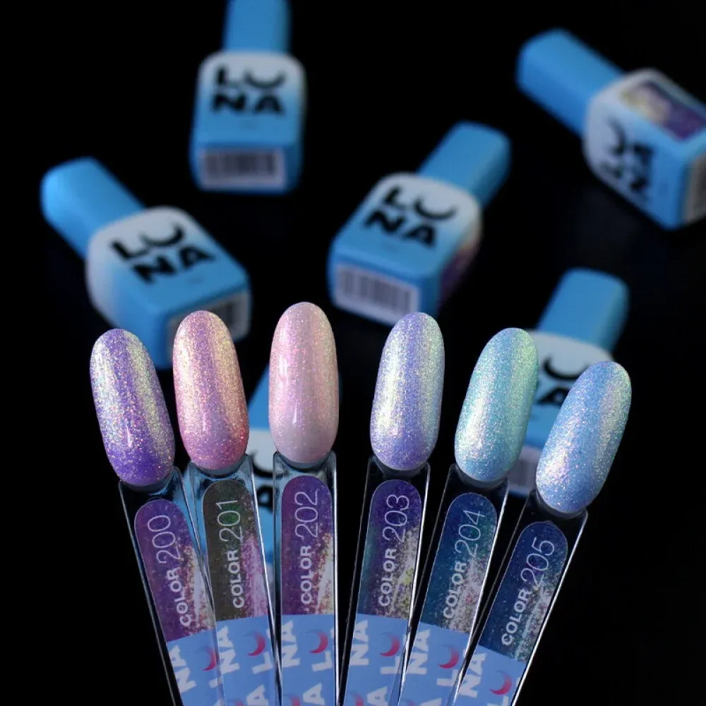 Гель-лак Luna Color Gel 203 бузковий з дрібним рідким шимером та ефектом втирання 8 мл Гель-лак Luna Color Gel 203 бузковий з дрібним рідким шимером та ефектом втирання 8 мл