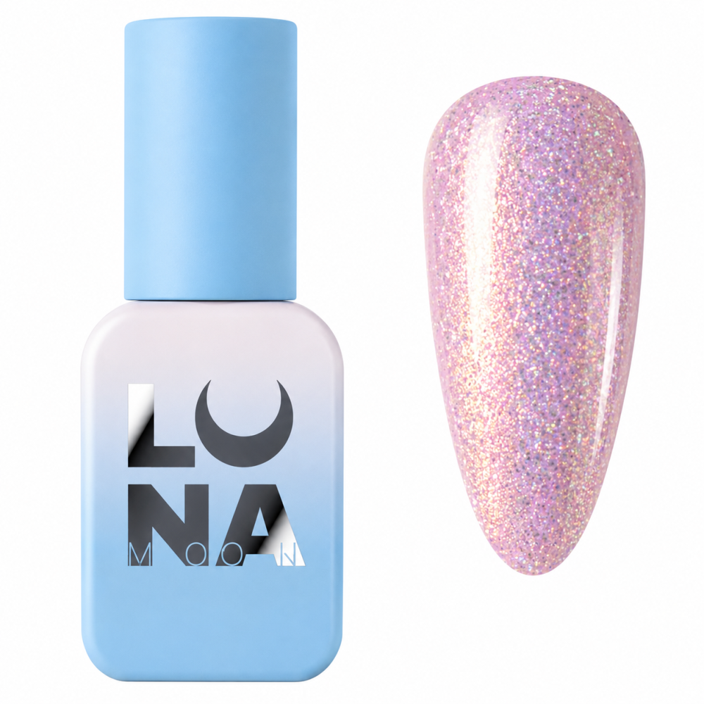 Гель-лак Luna Color Gel 202 теплий рожевий з дрібним рідким шимером та ефектом втирання 8 мл