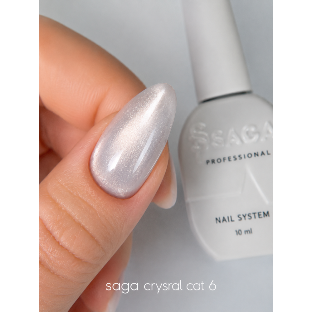 Гель-лак Saga Professional Cat Crystal 06 серебрянный 10 мл Гель-лак Saga Professional Cat Crystal 06 серебрянный 10 мл