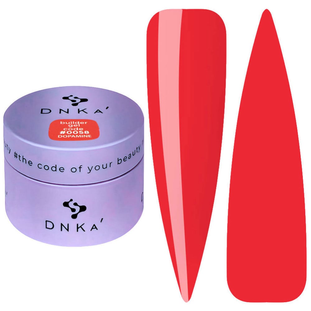 Гель для моделювання DNKa Builder Gel Dopamine 0058 яскравий червоний 30 мл