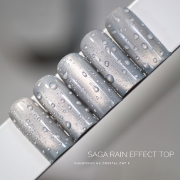 Топ для гель-лака без липкого слоя Saga Professional Top Rain Effect с эффектом капель 10 мл