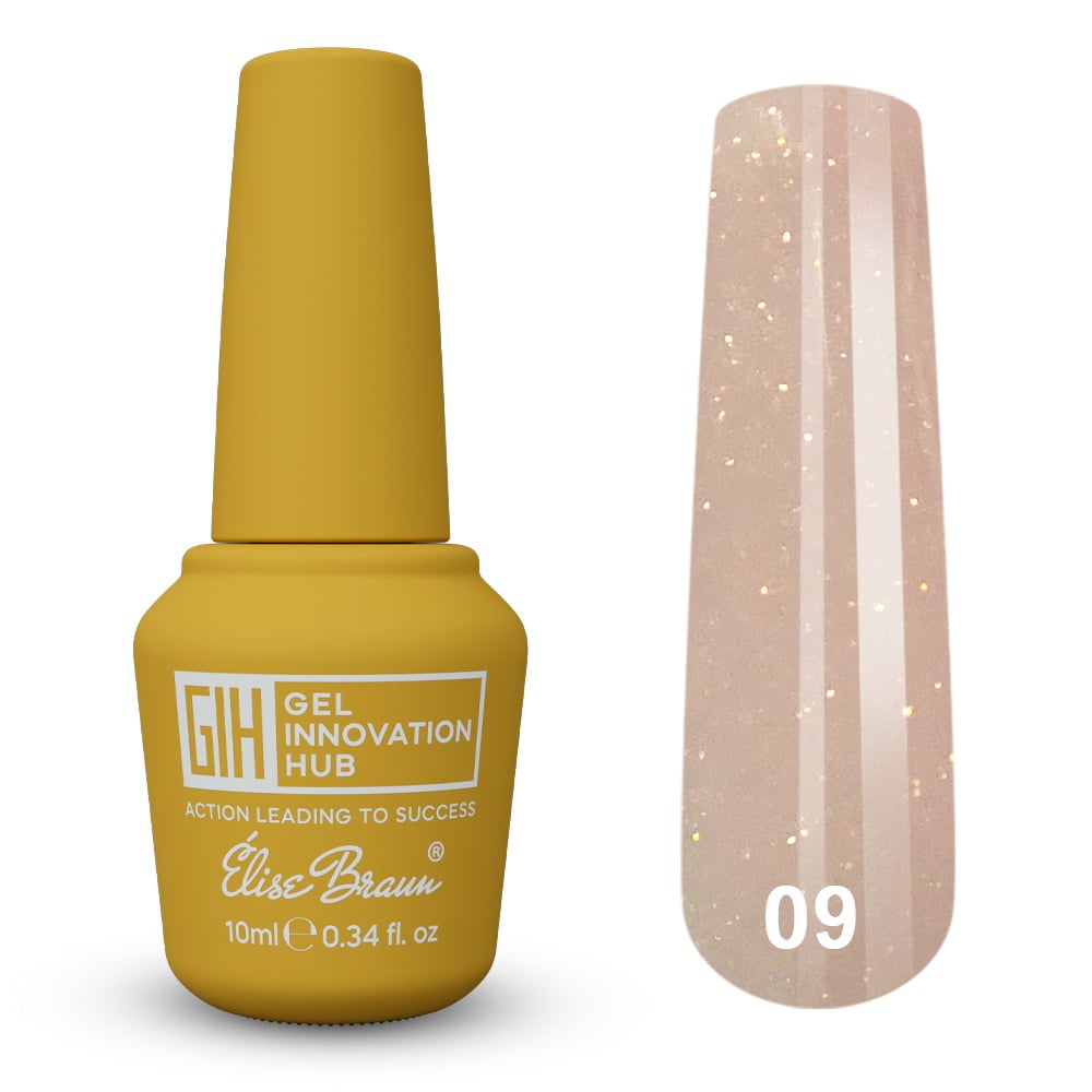 Гель Elise Braun Bottle Gel Diamond 09 для нарощування та моделювання з шимером 10 мл Гель Elise Braun Bottle Gel Diamond 09 для нарощування та моделювання з шимером 10 мл