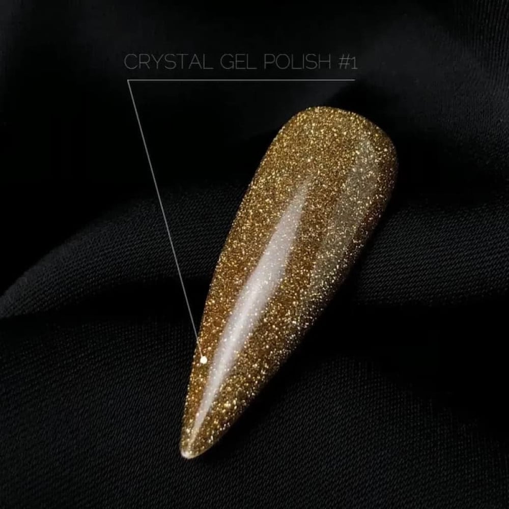 Гель-лак Crooz Cat Crystal Gel 001 світловідбиваючий золотисто-жовтий 8 мл