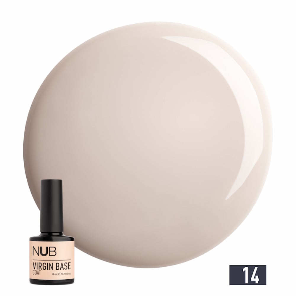База камуфлююча каучукова для гель-лаку NUB Virgin Base Coat 14 молочно-сірий 8 мл