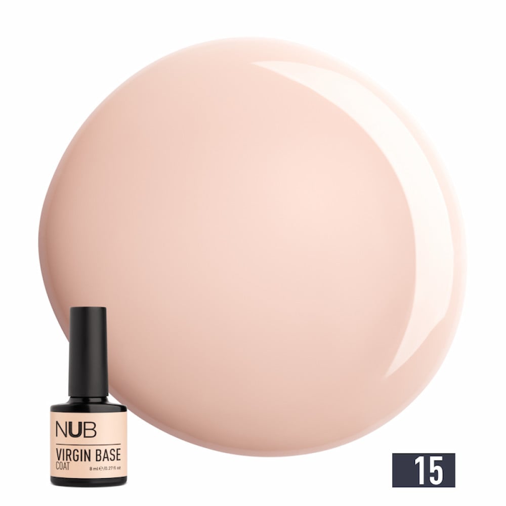 База камуфлююча каучукова для гель-лаку NUB Virgin Base Coat 15 бежевий льон 8 мл