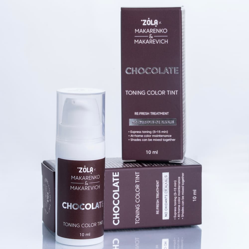 Фарба тонуюча для брів ZOLA x Makarenko x Makarevich Toning Color Tint Chocolate колір глибокий коричневий 10 мл