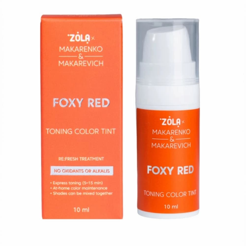 Фарба тонуюча для брів ZOLA x Makarenko x Makarevich Toning Color Tint Foxy Red колір теплий рудий 10 мл