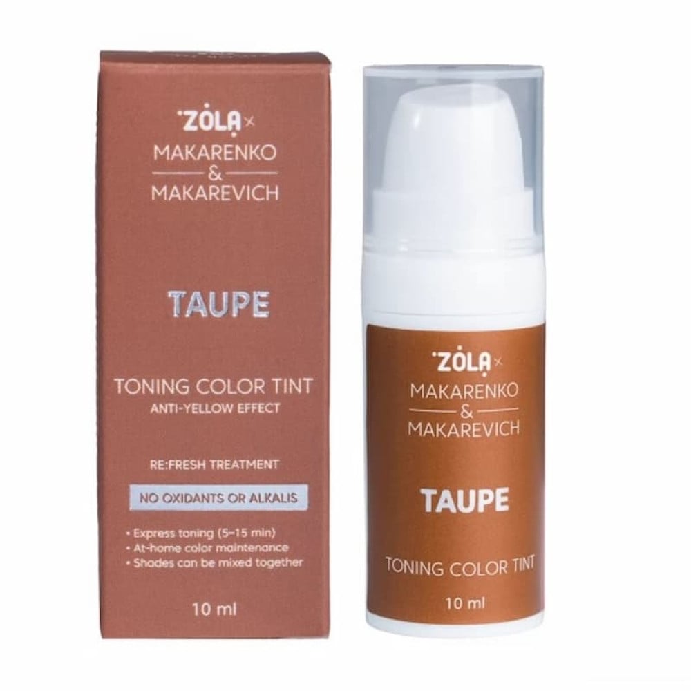 Фарба тонуюча для брів ZOLA x Makarenko x Makarevich Toning Color Tint Taupe колір сіро-коричневий 10 мл