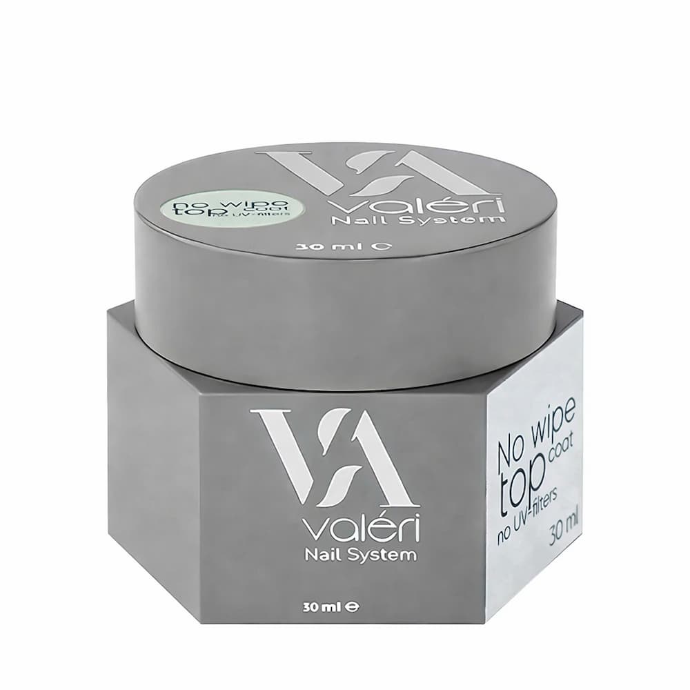 Топ для гель-лаку без липкого шару Valeri Top Non Wipe No UV-Filters без УФ фільтра 30 мл