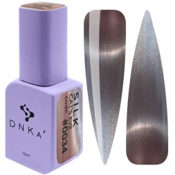 Гель-лак DNKa Polish Gel Cats Eye Silk 0034 холодний сірий з ліловим відтінком 12 мл