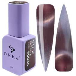Гель-лак DNKa Polish Gel Cats Eye Silk 0035 теплий сіро-коричневий 12 мл