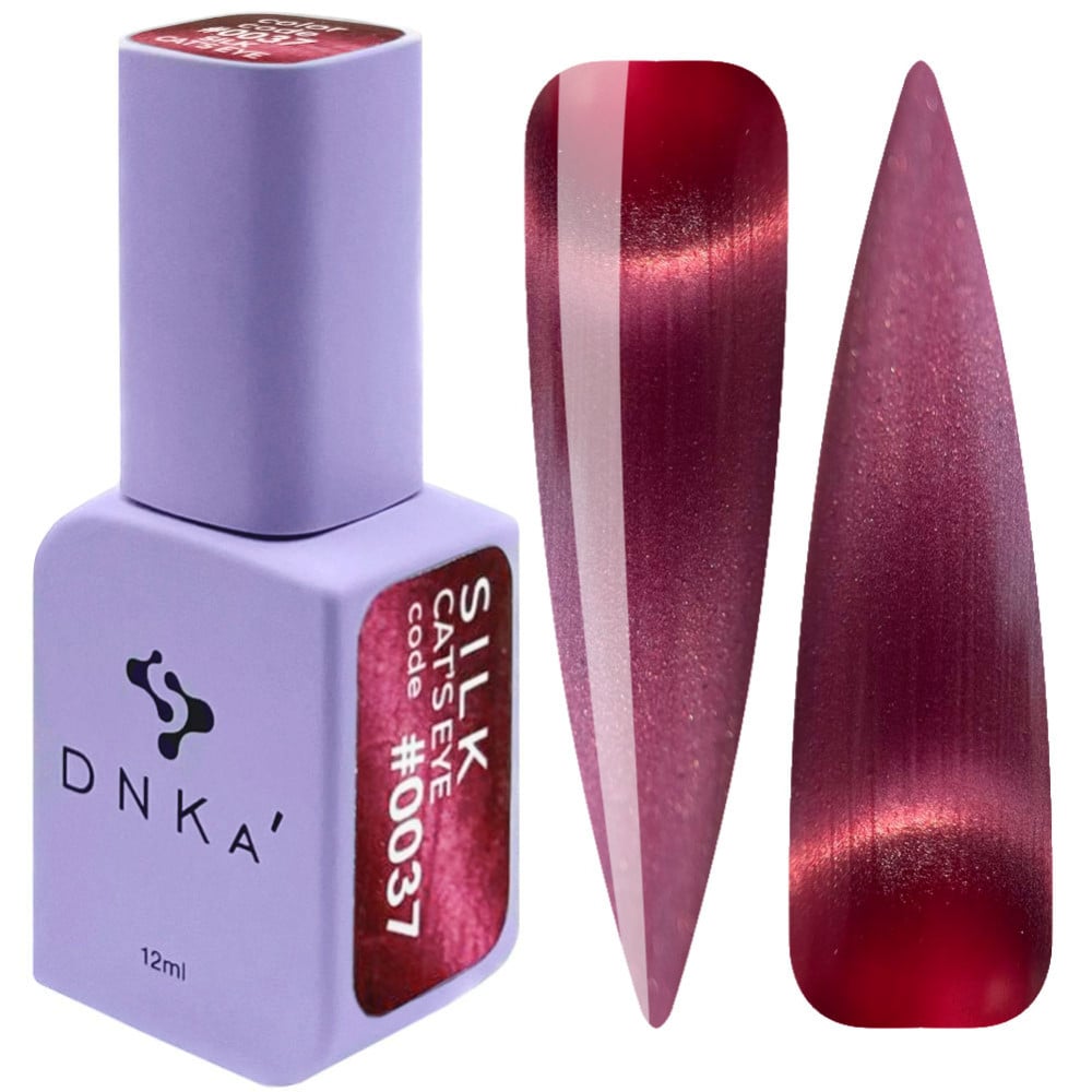 Гель-лак DNKa Polish Gel Cats Eye Silk 0037 бургунді 12 мл