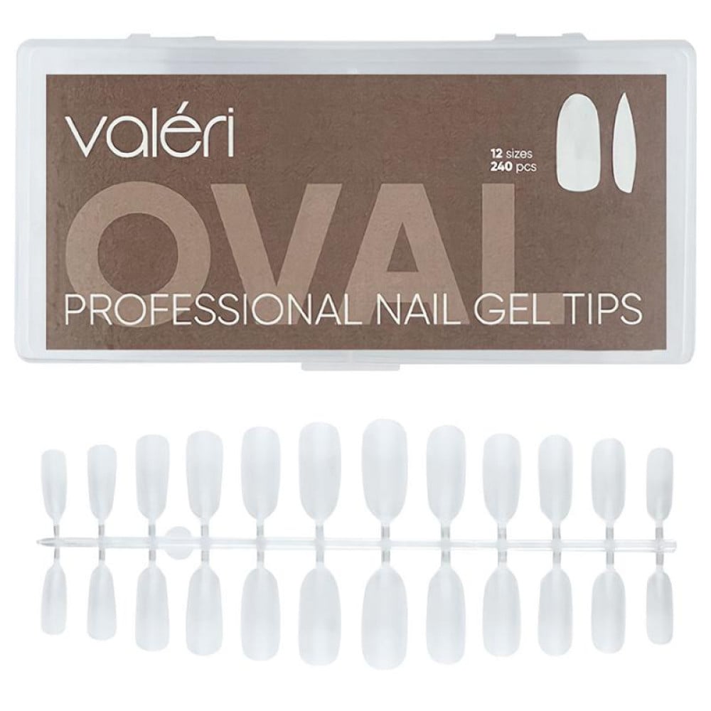 Типсы гелевые для наращивания ногтей Valeri Professional Nail Gel Tips Oval 240 шт овал