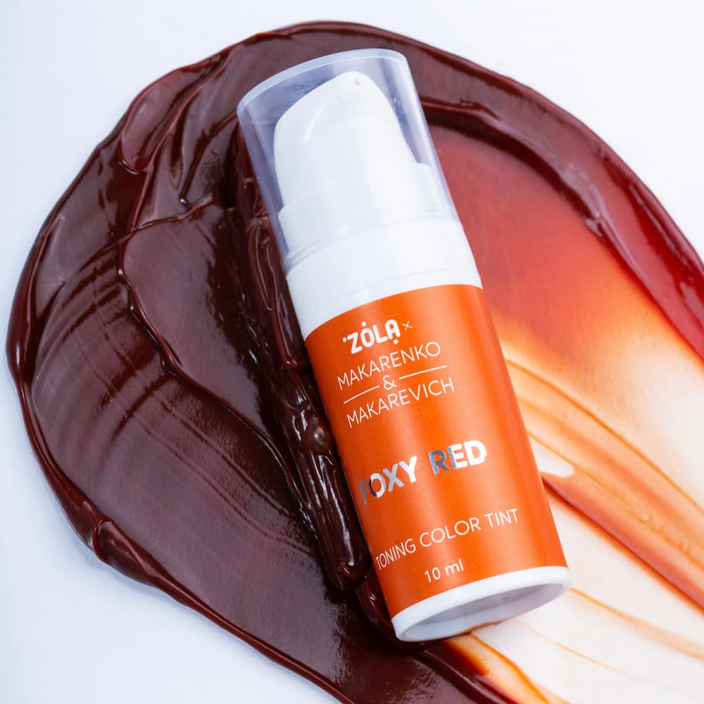 Фарба тонуюча для брів ZOLA x Makarenko x Makarevich Toning Color Tint Foxy Red колір теплий рудий 10 мл
