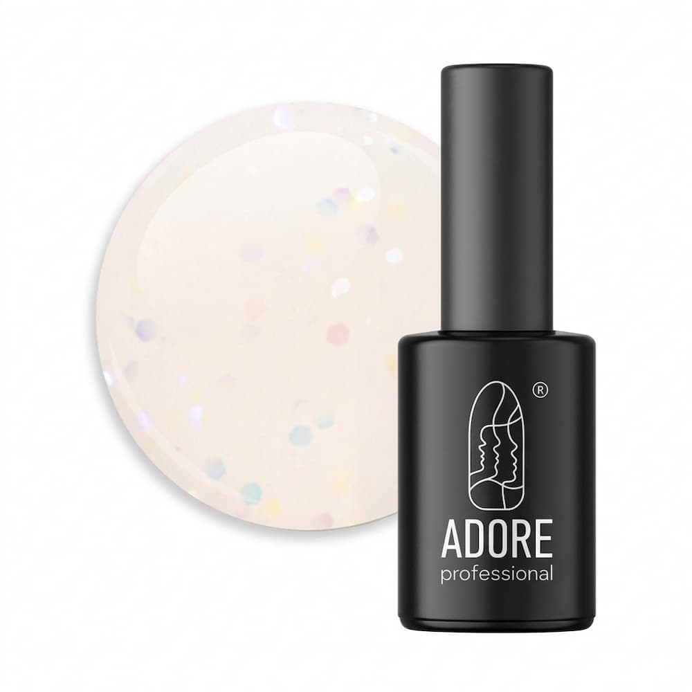 Гель-лак Adore Professional Glam Pop G-04 Christina молочний з райдужним глітером 8 мл