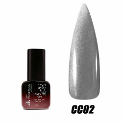 Гель-лак Nails Molekula Ceramic Cats Eye CC02 сріблястий фіолетово-сірий з шимером 6 мл