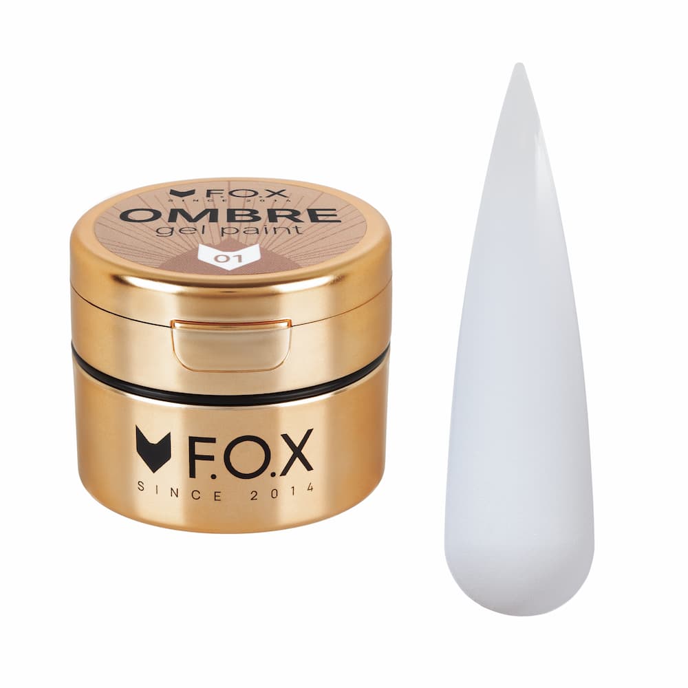 Гель-краска F.O.X Ombre Gel Paint 001 без липкого слоя белый 5 мл