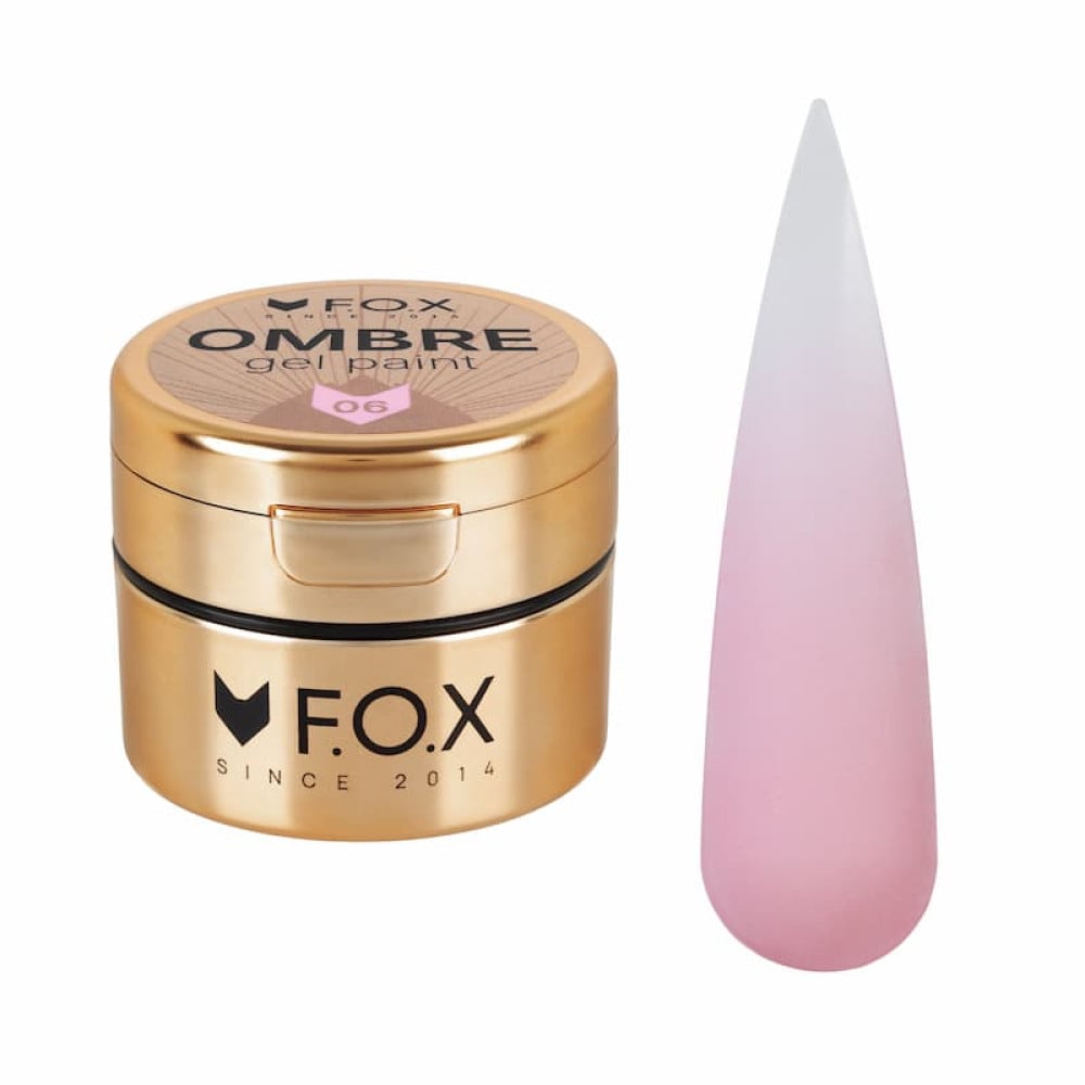 Гель-краска F.O.X Ombre Gel Paint 006 без липкого слоя розовый 5 мл