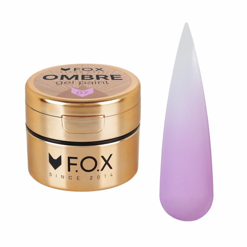 Гель-краска F.O.X Ombre Gel Paint 007 без липкого слоя лиловый 5 мл