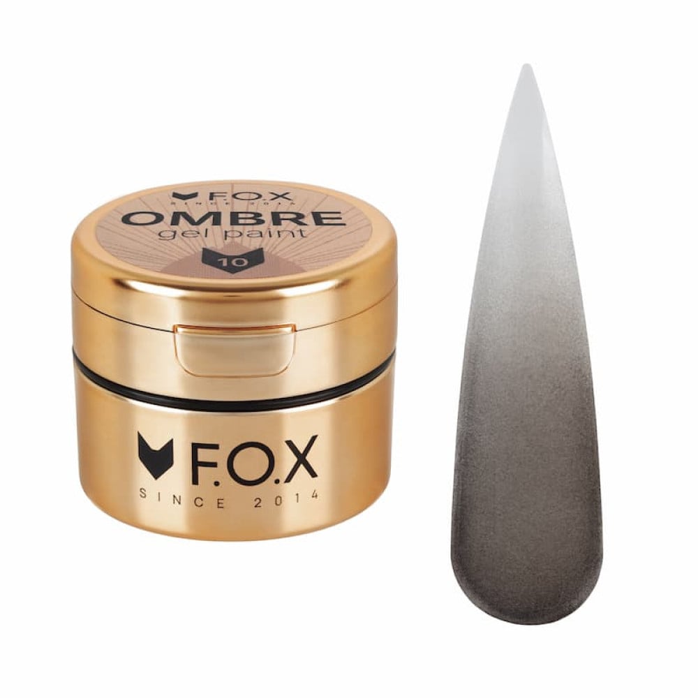 Гель-фарба F.O.X Ombre Gel Paint 010 без липкого шару чорний 5 мл