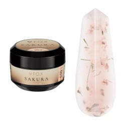 Гель F.O.X строительный Builder Gel Sakura 003 розовый нюд с розовыми сухоцветами 15 мл