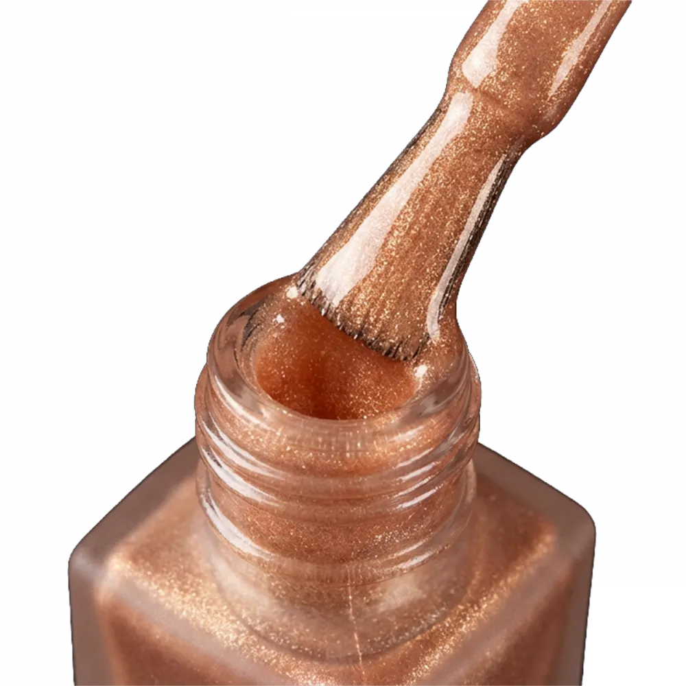 Бронзер-догляд для нігтів JOIA vegan Nail Bronzer Sand Glow медово-карамельний із золотим мікроблиском 8 мл