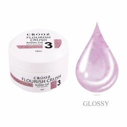 Гель строительный Crooz Flourish Crush Builder Gel 03 пудрово-сиреневый с белыми вкраплениями 15 мл