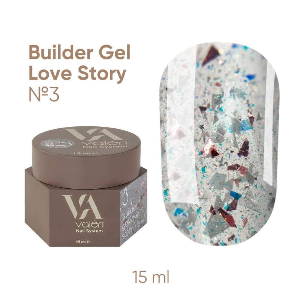 Гель для нарощування Valeri Builder Gel Love Story 003 з поталлю 15 мл