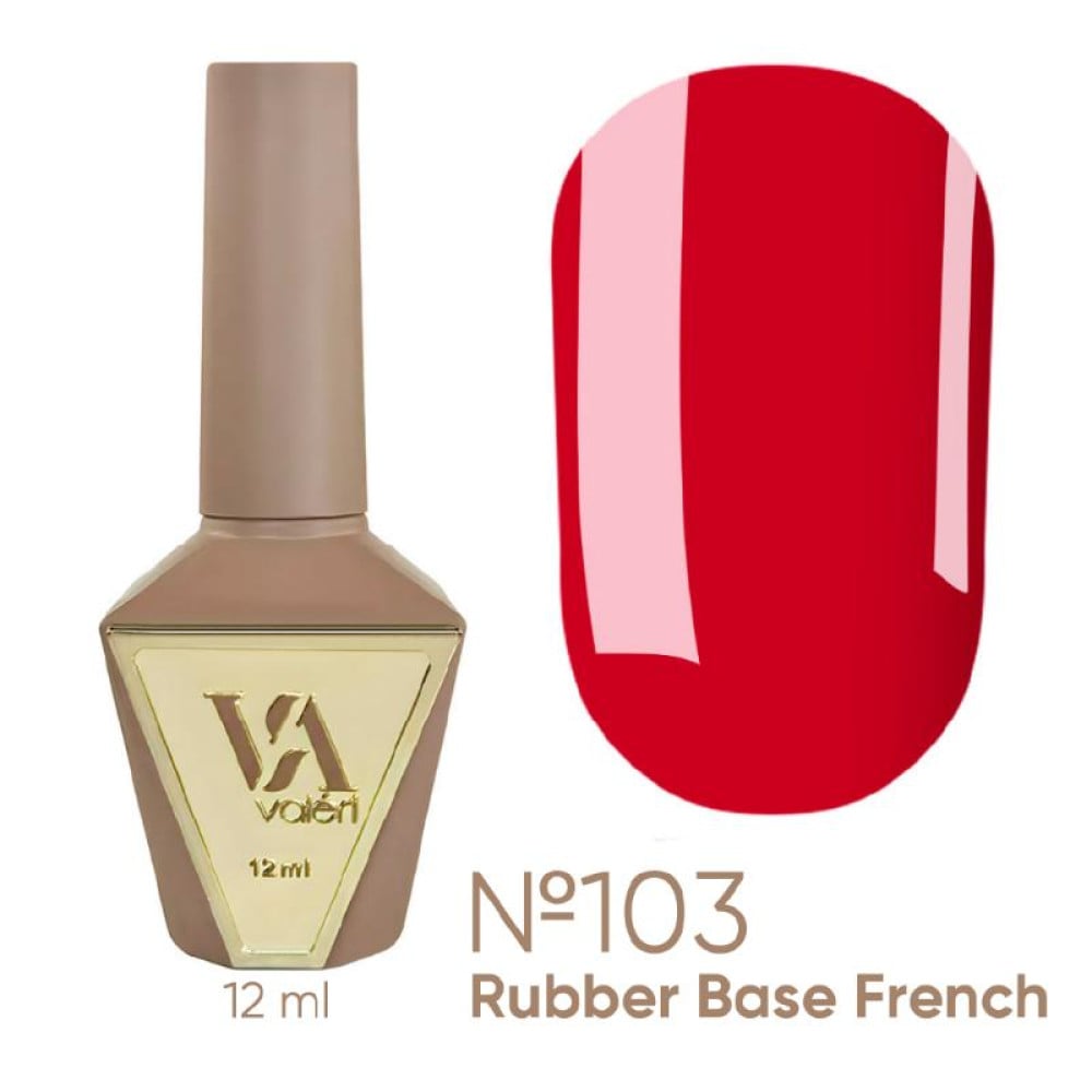 База камуфлююча для гель-лаку Valeri Rubber French Summer Breeze Base 103 класичний червоний 12 мл