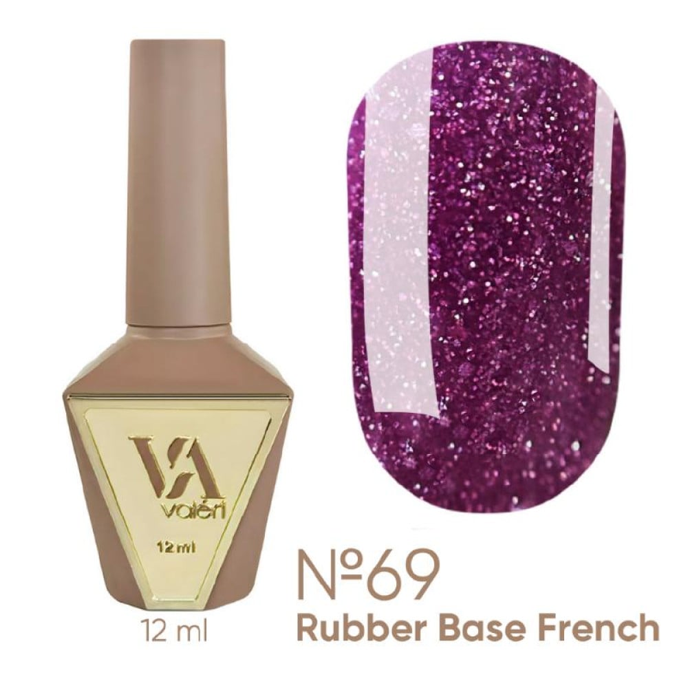 База камуфлююча для гель-лаку Valeri Rubber French Flash Base 069 світловідбиваюча 12 мл