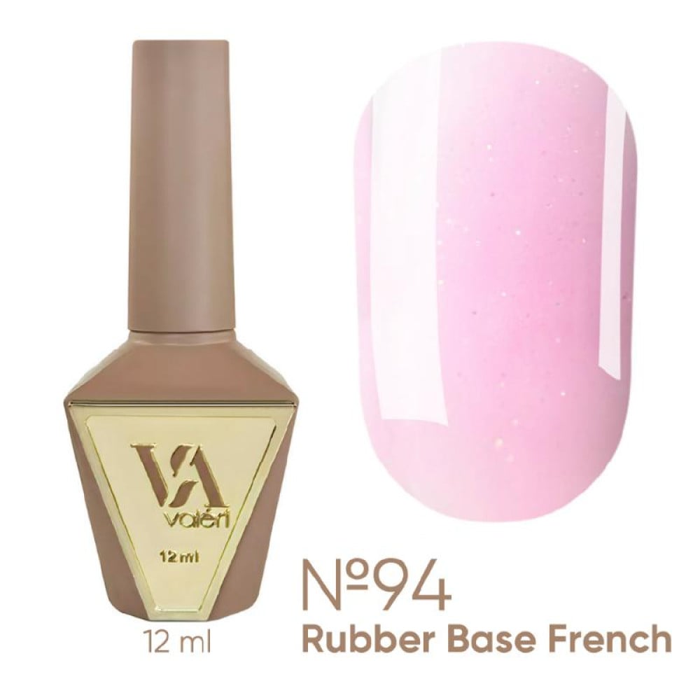 База камуфлююча для гель-лаку Valeri Rubber French Fairy Tale Base 094 з блискітками 12 мл