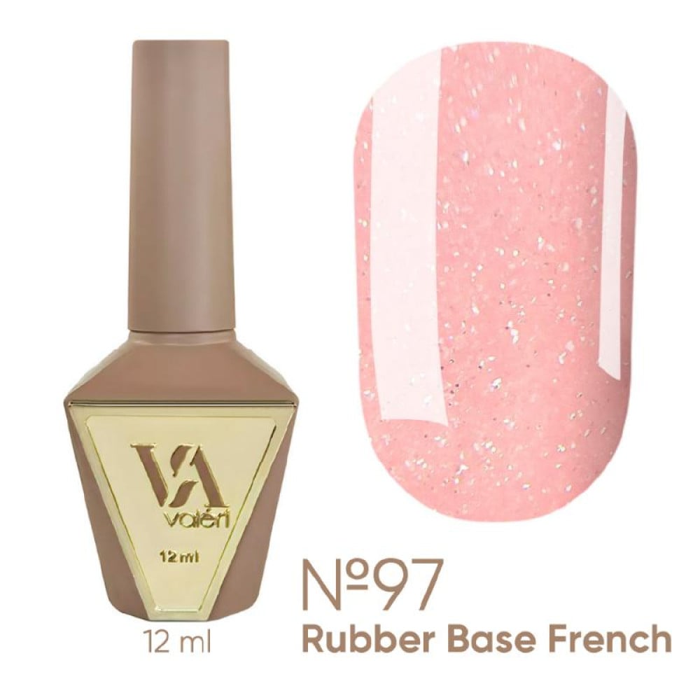 База камуфлююча для гель-лаку Valeri Rubber French Fairy Tale Base 097 з блискітками 12 мл