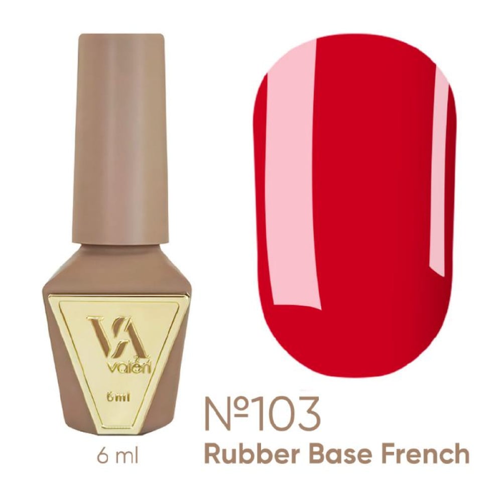 База камуфлююча для гель-лаку Valeri Rubber French Summer Breeze Base 103 класичний червоний 6 мл