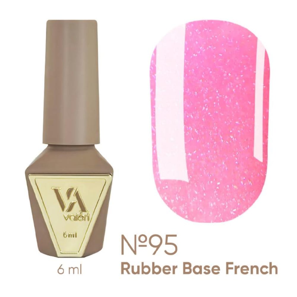 База камуфлююча для гель-лаку Valeri Rubber French Fairy Tale Base 095 з блискітками 6 мл