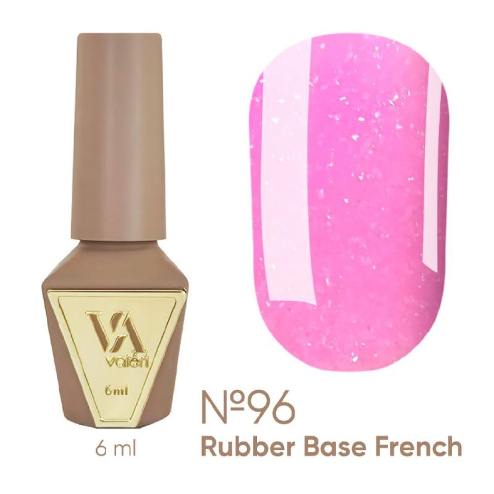 База камуфлююча для гель-лаку Valeri Rubber French Fairy Tale Base 096 з блискітками 6 мл