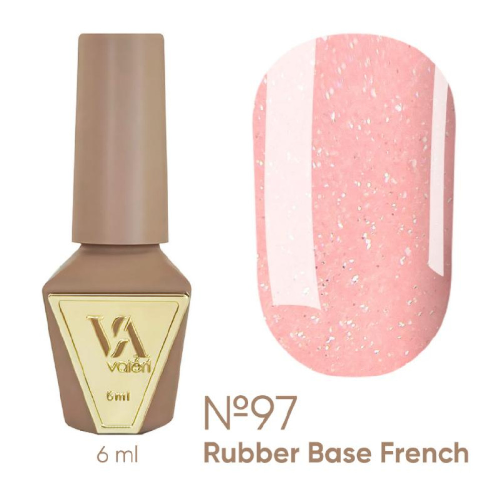 База камуфлююча для гель-лаку Valeri Rubber French Fairy Tale Base 097 з блискітками 6 мл