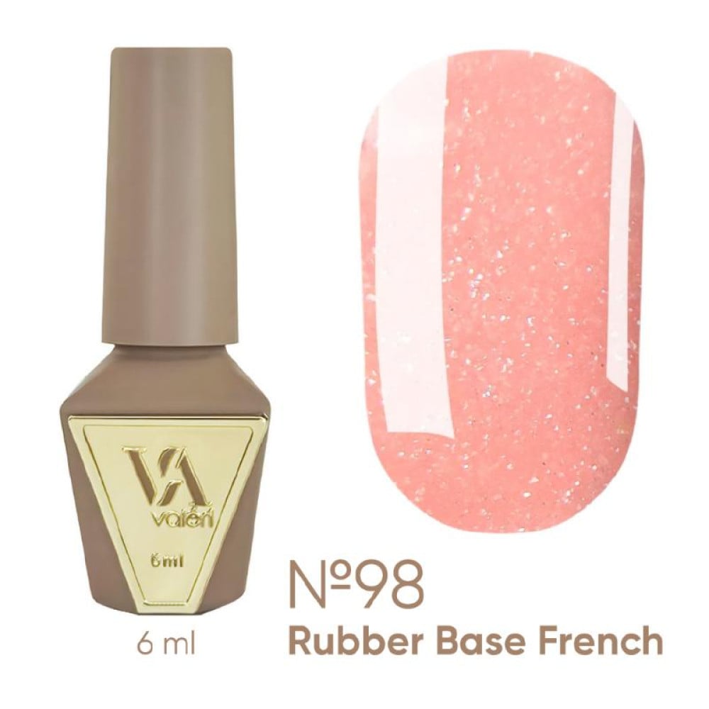 База камуфлююча для гель-лаку Valeri Rubber French Fairy Tale Base 098 з блискітками 6 мл
