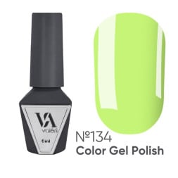Гель-лак Valeri Color 134 неоновый яркий желтый 6 мл