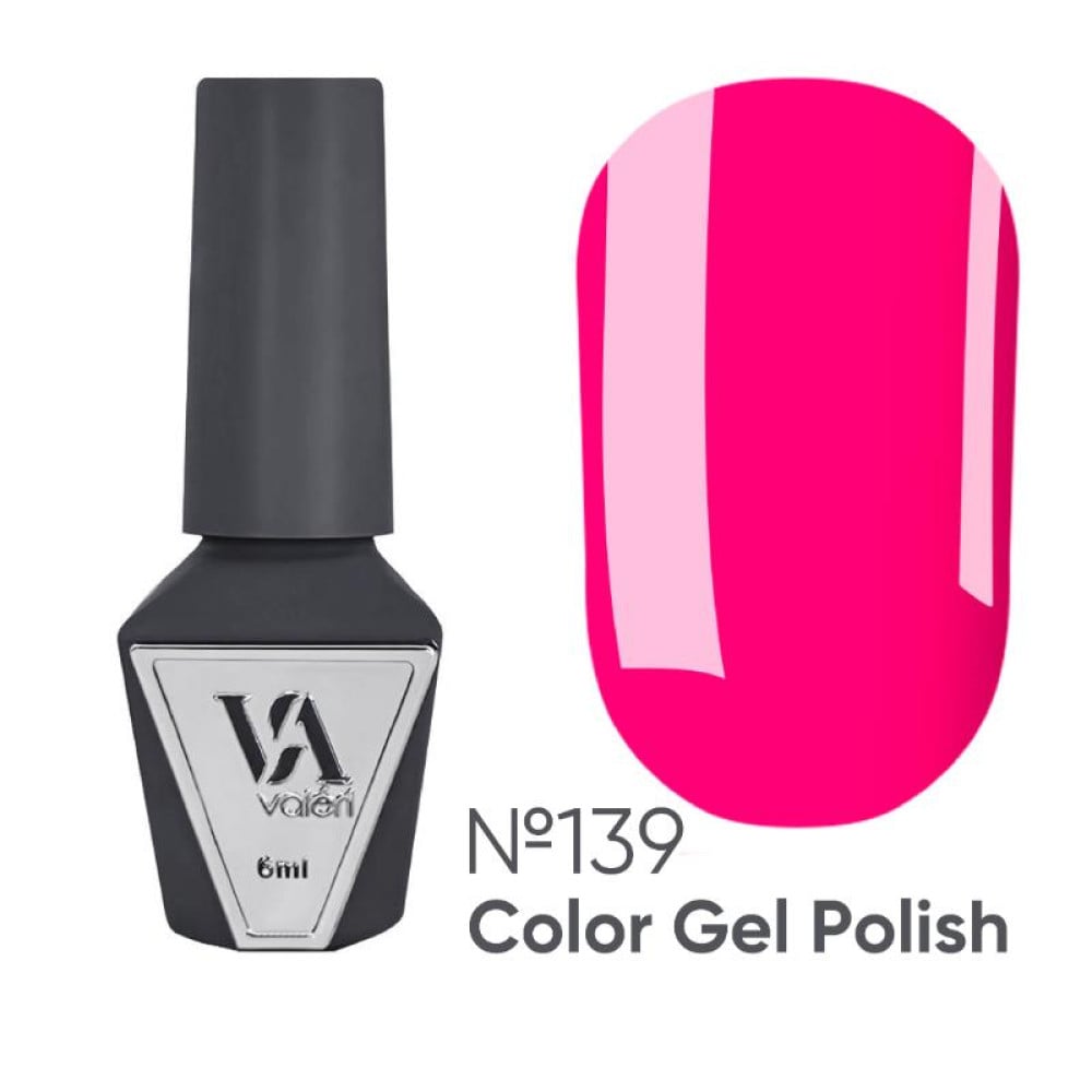 Гель-лак Valeri Color 139 неоновий темно-рожевий 6 мл