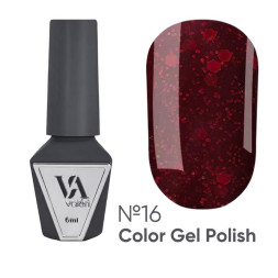 Гель-лак Valeri Color 016 бордовий с блестками 6 мл