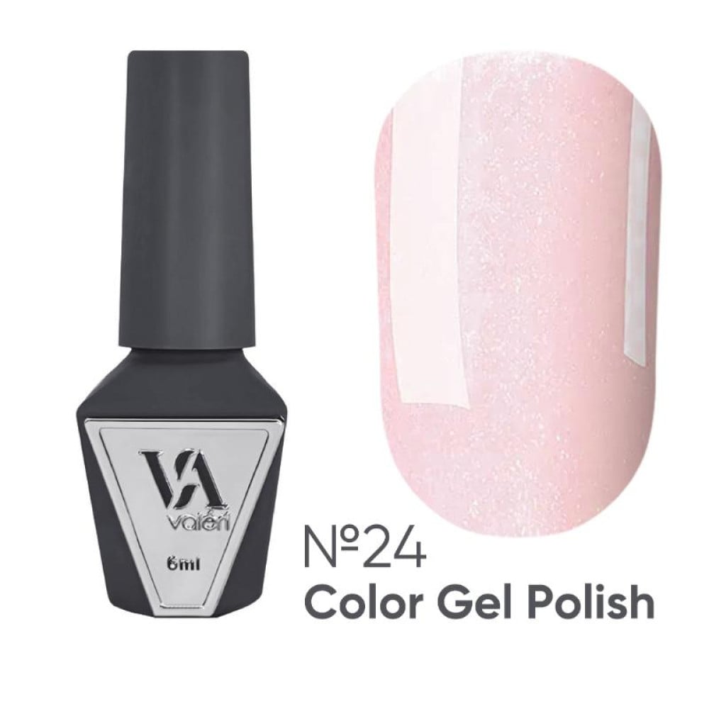 Гель-лак Valeri Color 024 світлий рожевий з шимерами 6 мл