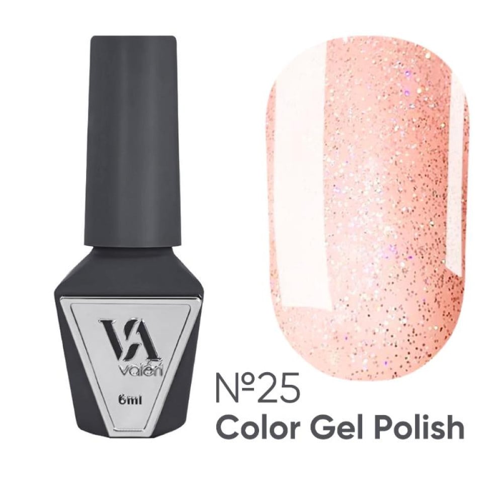 Гель-лак Valeri Color 025 різнокольрові блискітки 6 мл